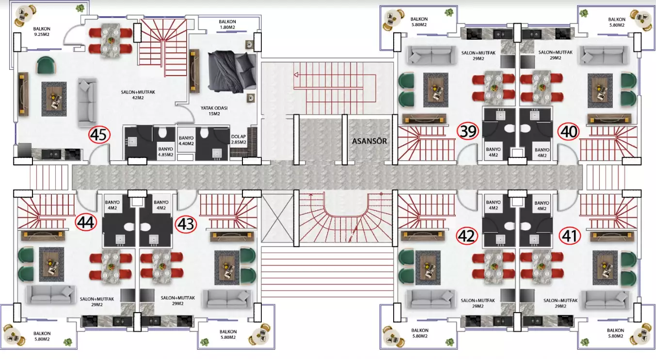 Flat 44m² in Turkey, Avsallar. Priced at 111000€ rent photo-15