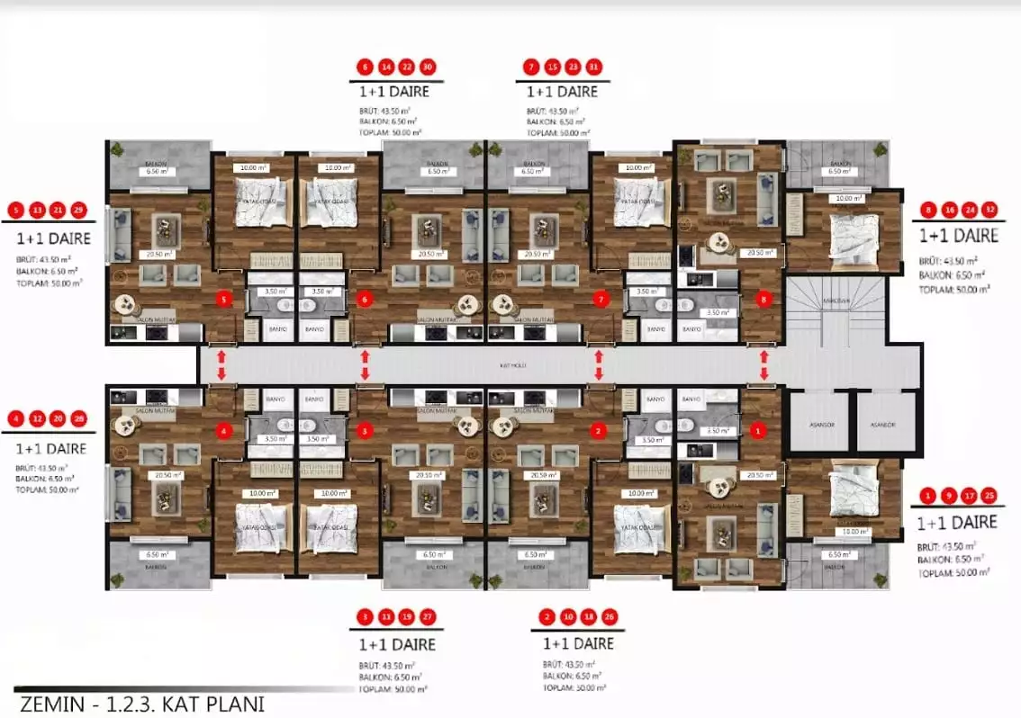 Flat 50m² in Turkey, Alania. Priced at 184500€ rent photo-26