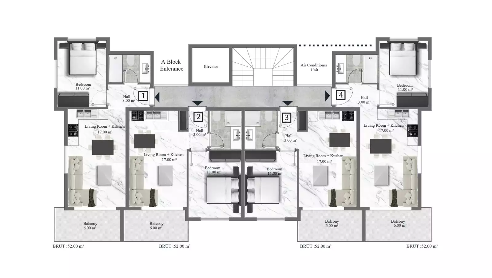 Flat 52m² in Turkey, Oba. Priced at 148350€ rent photo-27