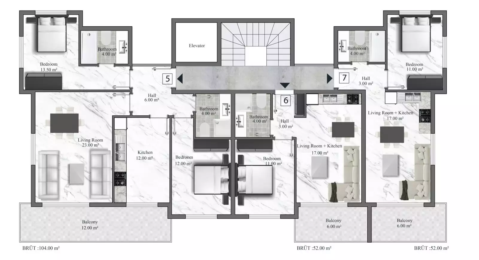Flat 52m² in Turkey, Oba. Priced at 148350€ rent photo-28