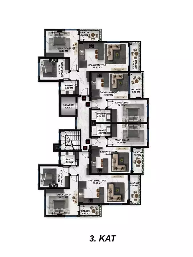 Flat 45m² in Turkey, Gazipasа. Priced at 120000€ rent photo-27