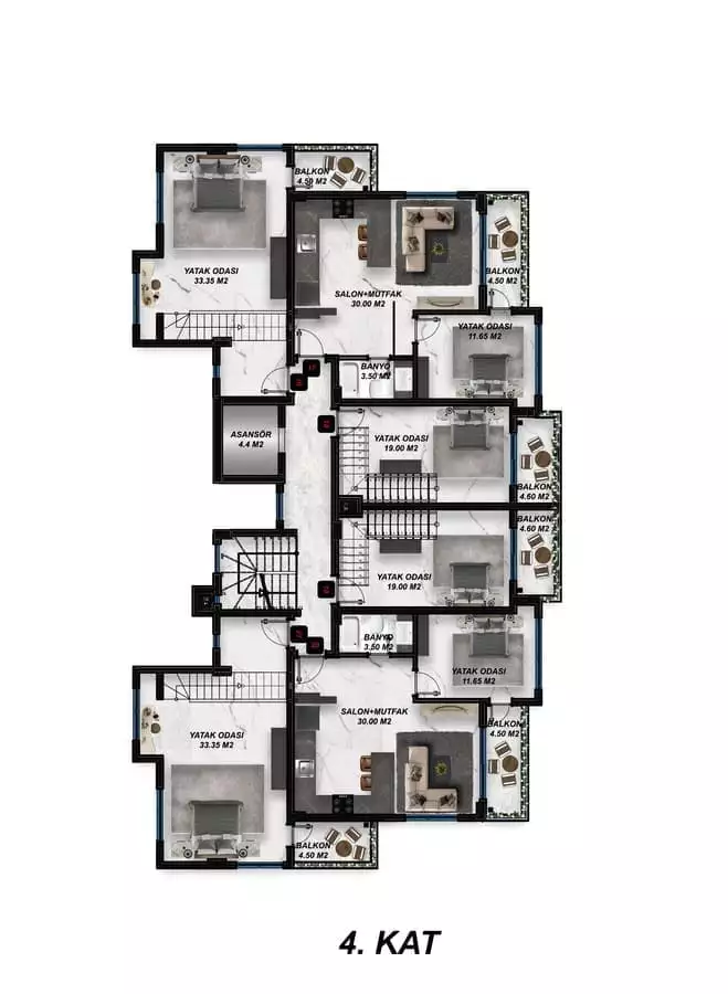 Flat 45m² in Turkey, Gazipasа. Priced at 120000€ rent photo-28