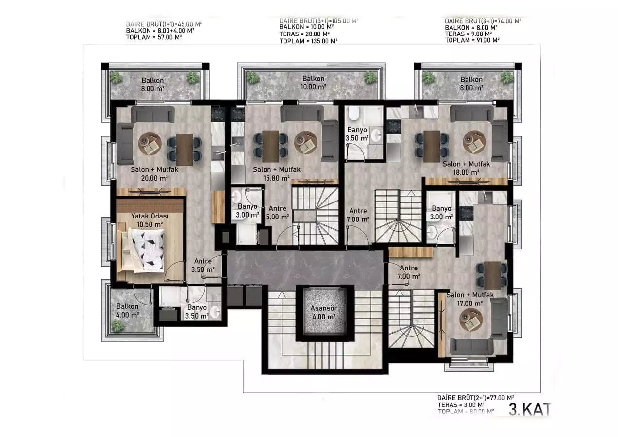 Flat 53m² in Turkey, Kestel. Priced at 150000€ rent photo-24