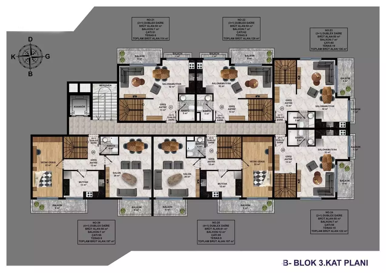 Flat 57m² in Turkey, Konakli. Priced at 93000€ rent photo-22