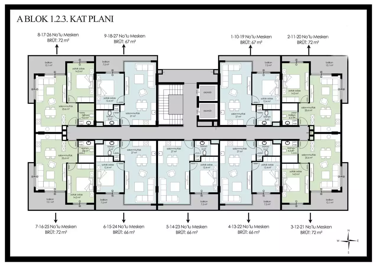 Flat 66m² in Turkey, Kargicak. Priced at 169400€ rent photo-18