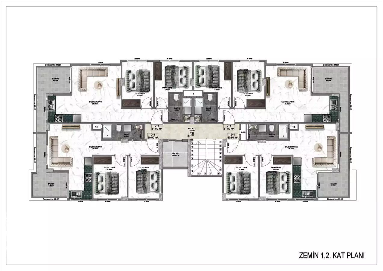 Flat 61m² in Turkey, Alania. Priced at 232000€ rent photo-22