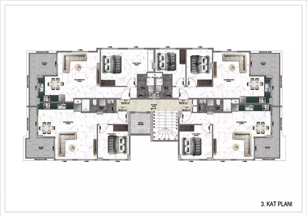Flat 61m² in Turkey, Alania. Priced at 232000€ rent photo-23
