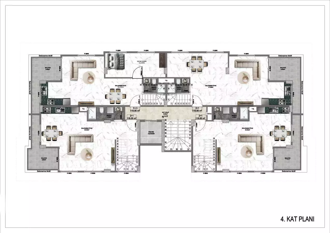 Flat 61m² in Turkey, Alania. Priced at 232000€ rent photo-24