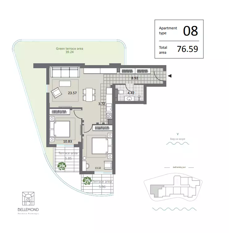 Flat 73m² in Montenegro, Budva. Priced at 384000€ rent photo-12