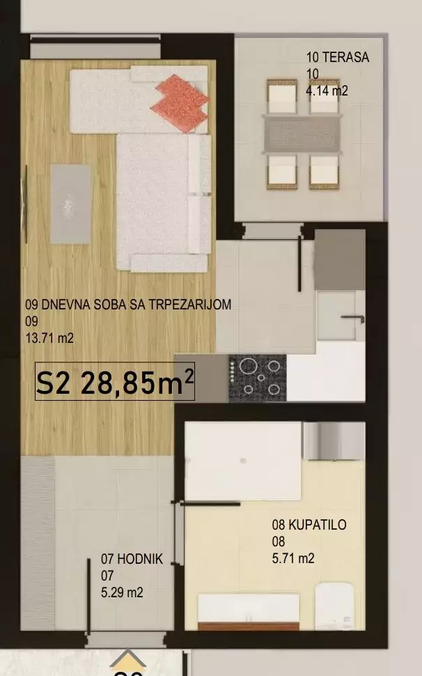 Flat 34m² in Montenegro, Bar. Priced at 89300€ rent photo-2