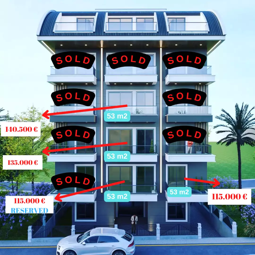 Flat 53m² in Turkey, Avsallar. Priced at 115000€ rent photo-2