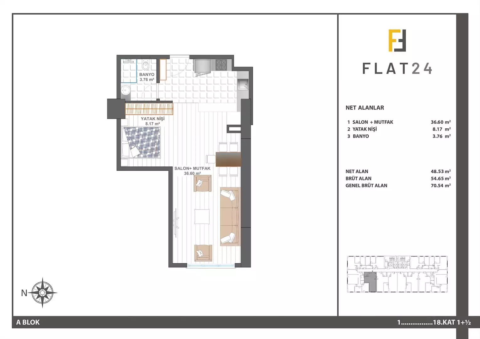 Flat 64m² in Turkey, Istanbul. Priced at 233300€ rent photo-36