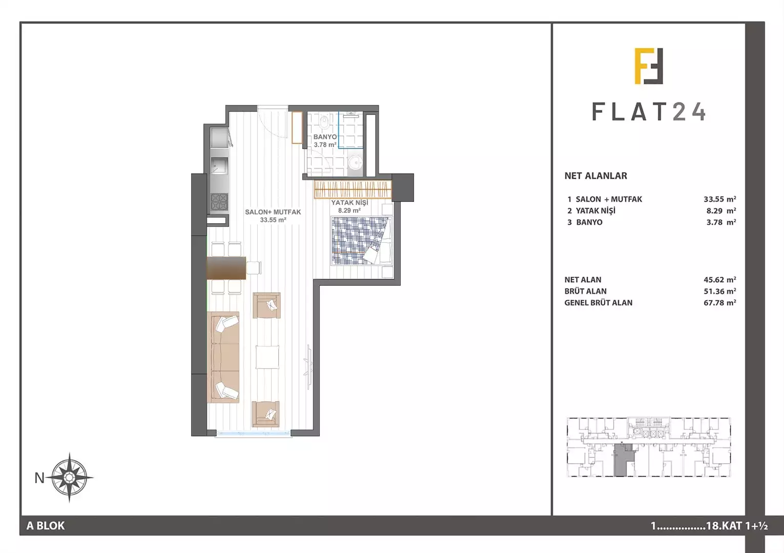 Flat 64m² in Turkey, Istanbul. Priced at 233300€ rent photo-37