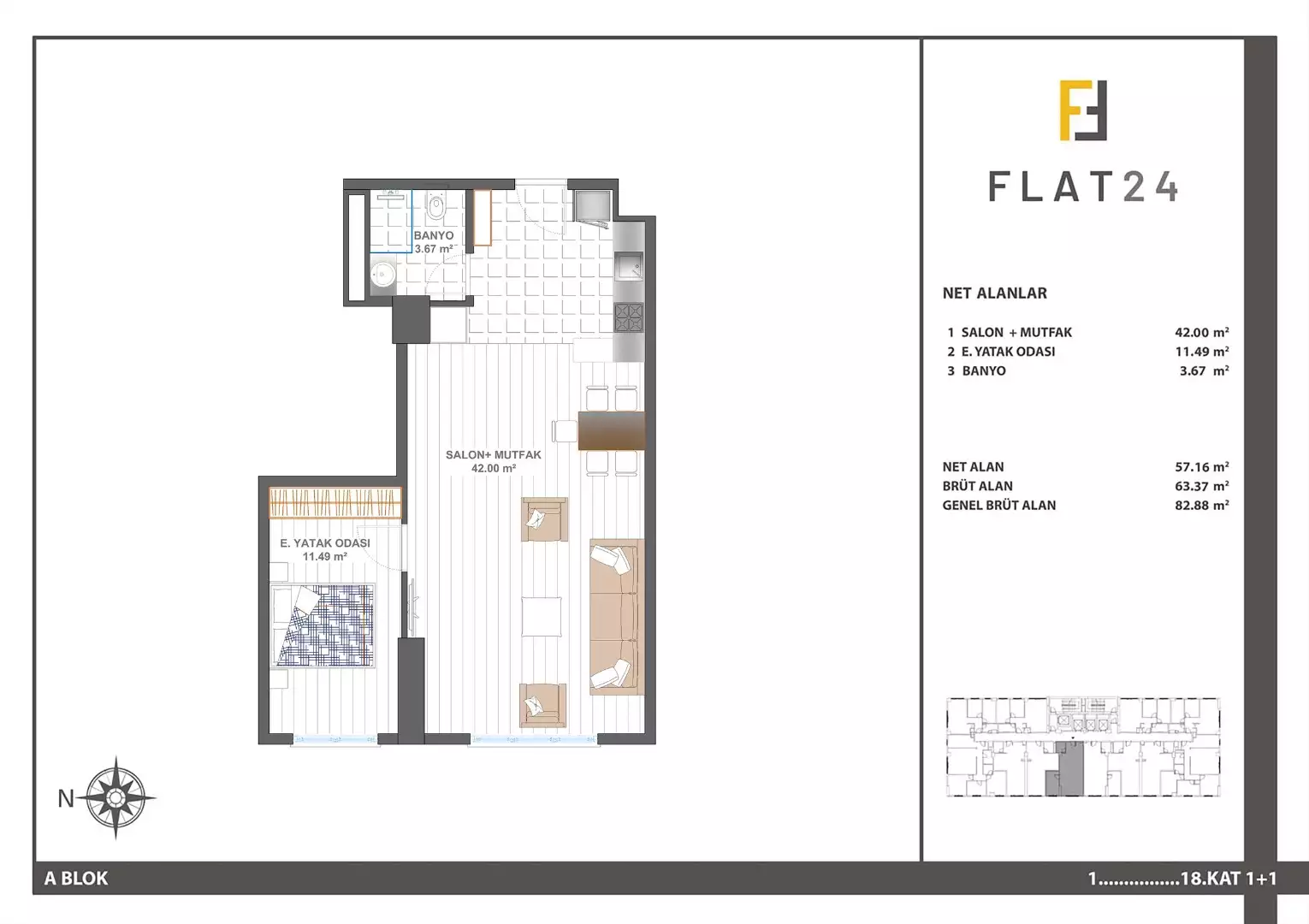 Flat 64m² in Turkey, Istanbul. Priced at 233300€ rent photo-38