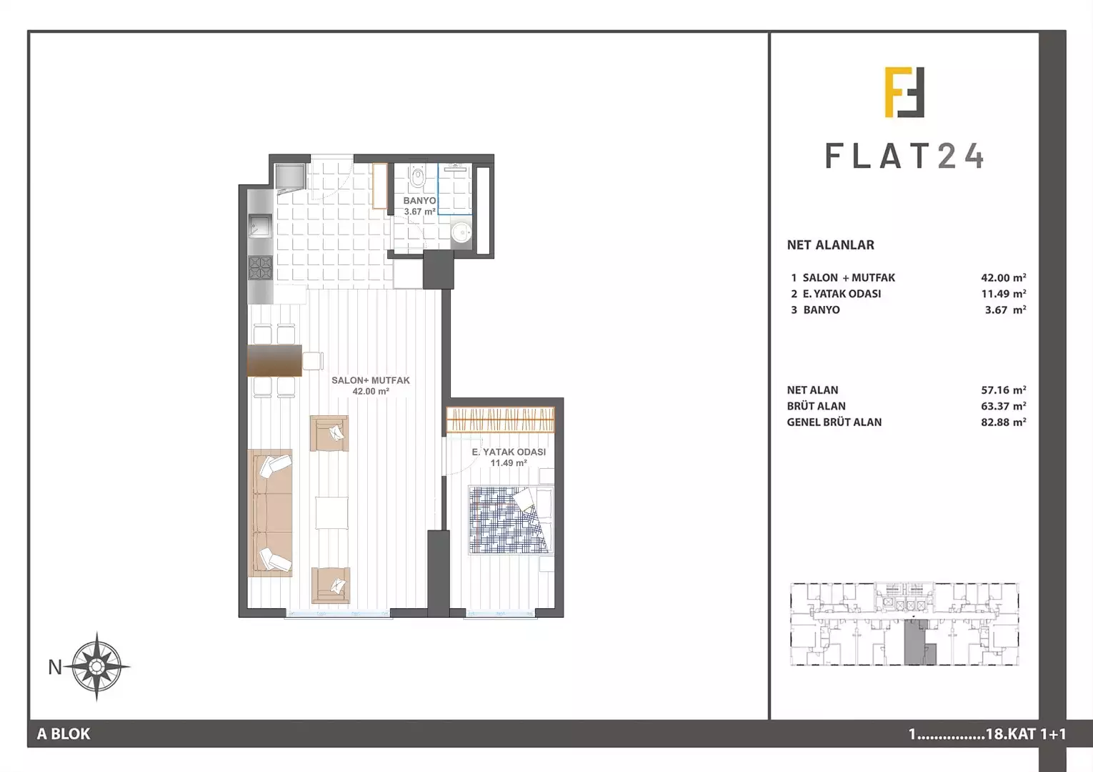 Flat 64m² in Turkey, Istanbul. Priced at 233300€ rent photo-39