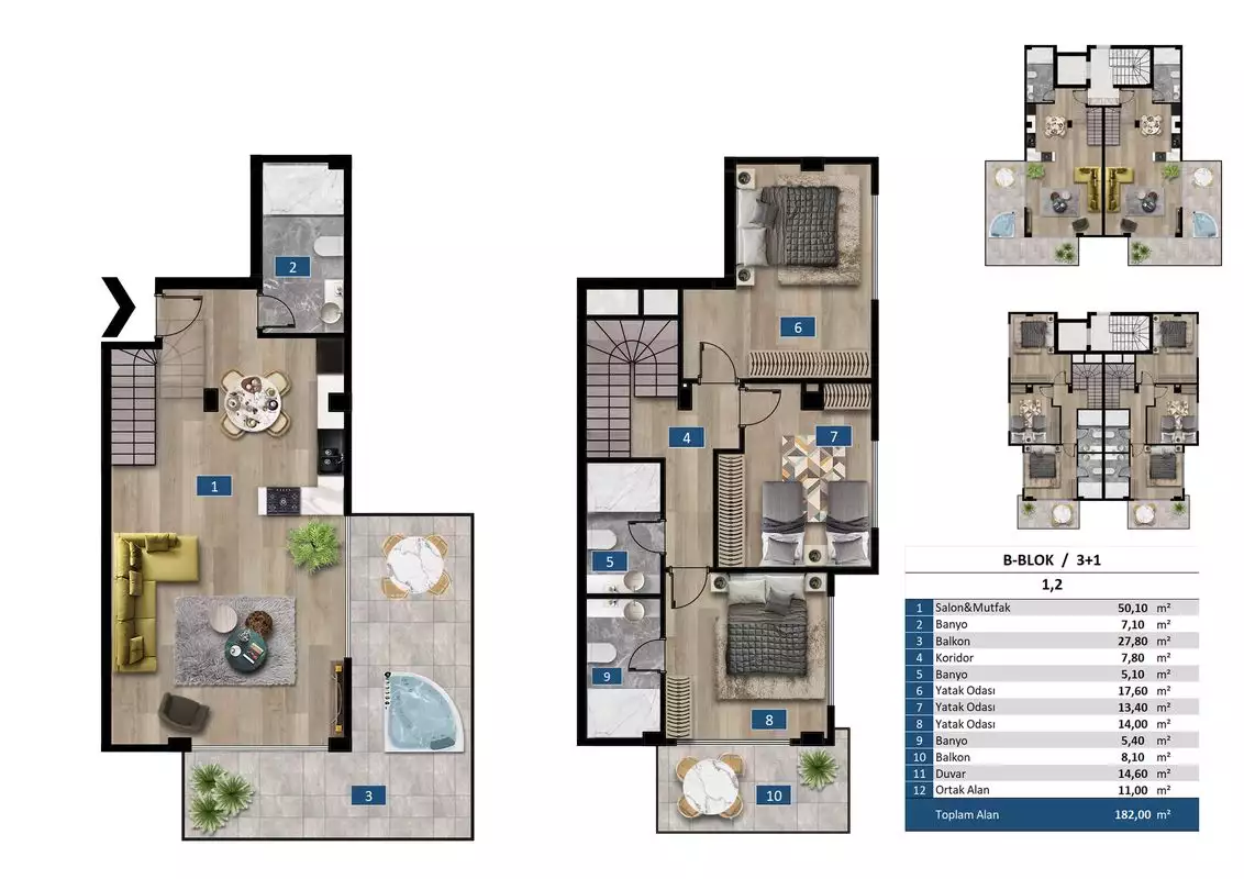 Flat 65m² in Turkey, Kargicak. Priced at 252000€ rent photo-19