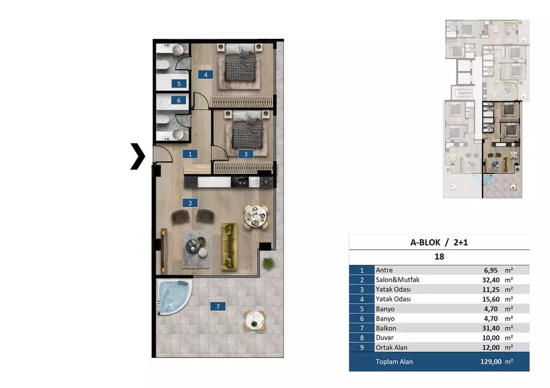 Flat 65m² in Turkey, Kargicak. Priced at 252000€ rent photo-28