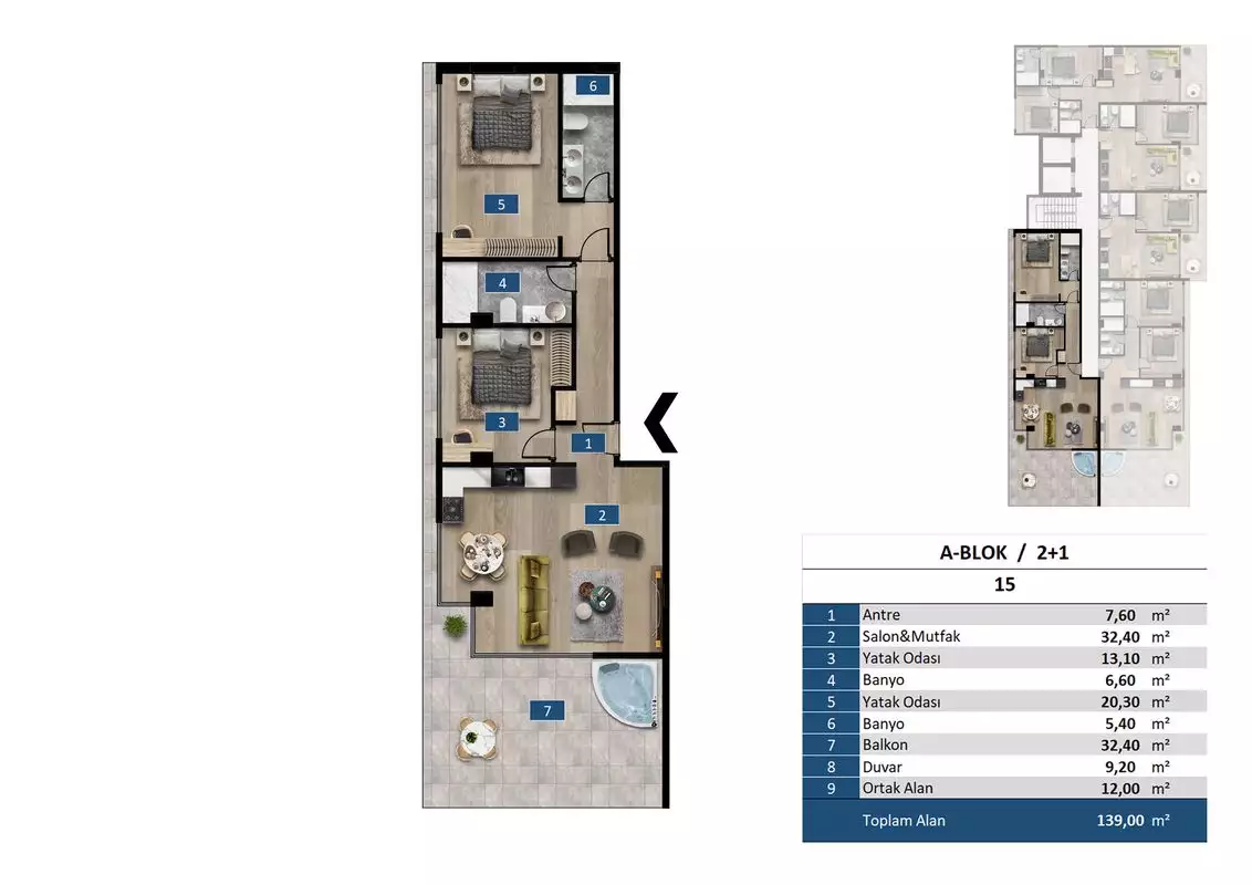Flat 65m² in Turkey, Kargicak. Priced at 252000€ rent photo-31