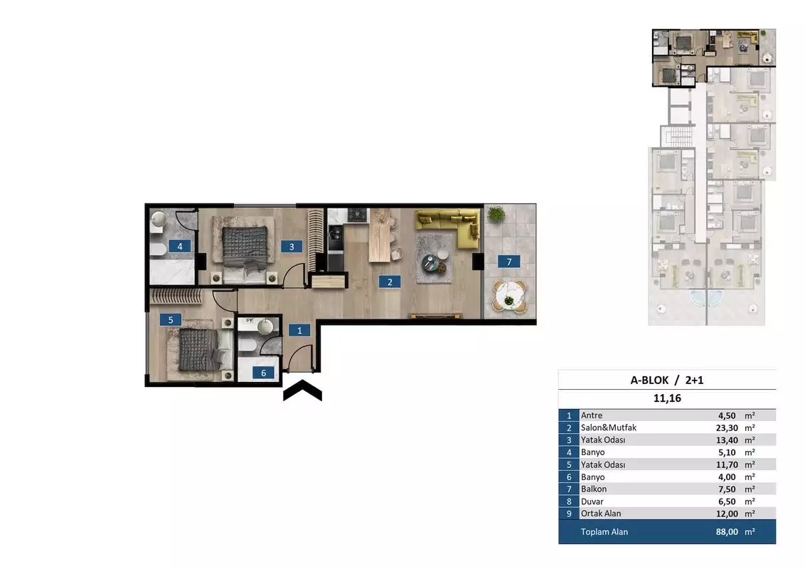 Flat 65m² in Turkey, Kargicak. Priced at 252000€ rent photo-33