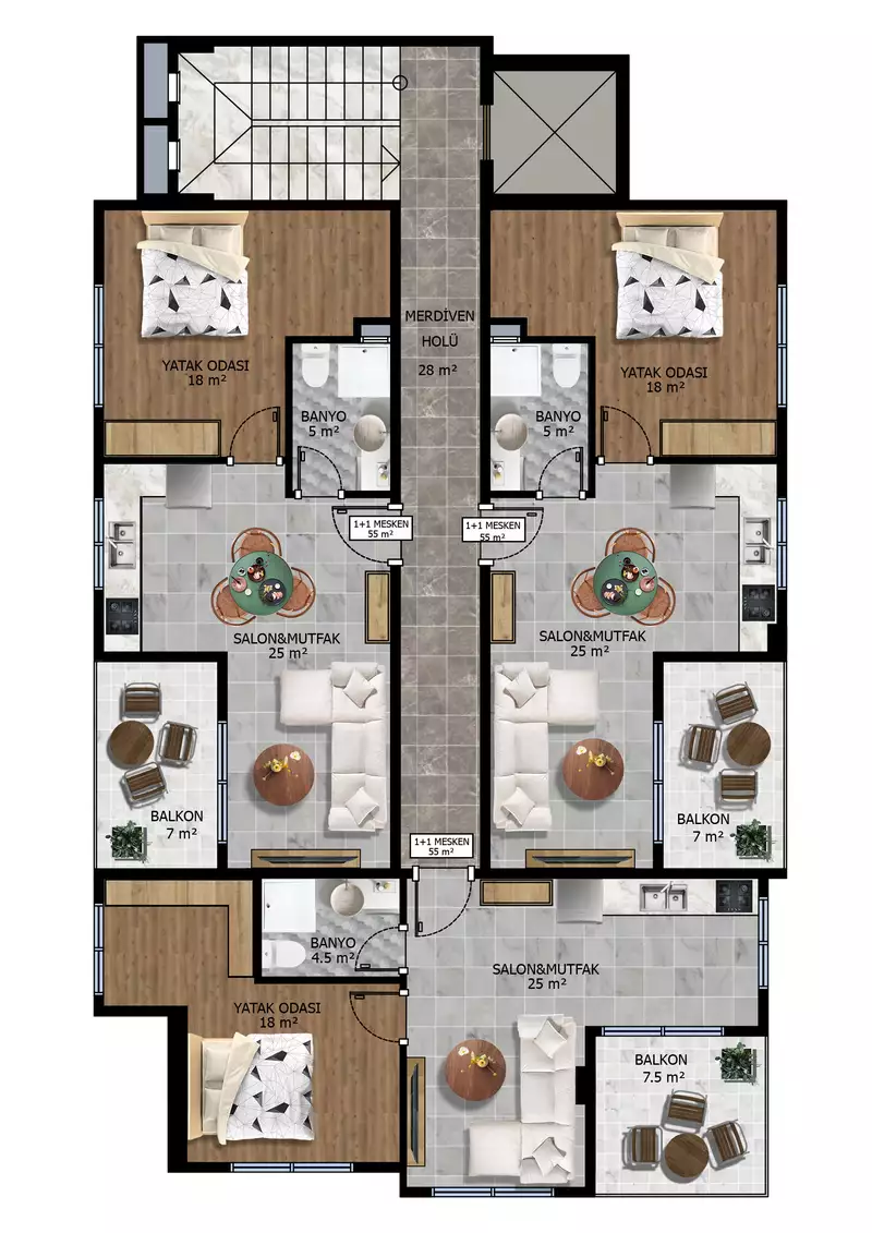 Flat 55m² in Turkey, Kargicak. Priced at 295000€ rent photo-14