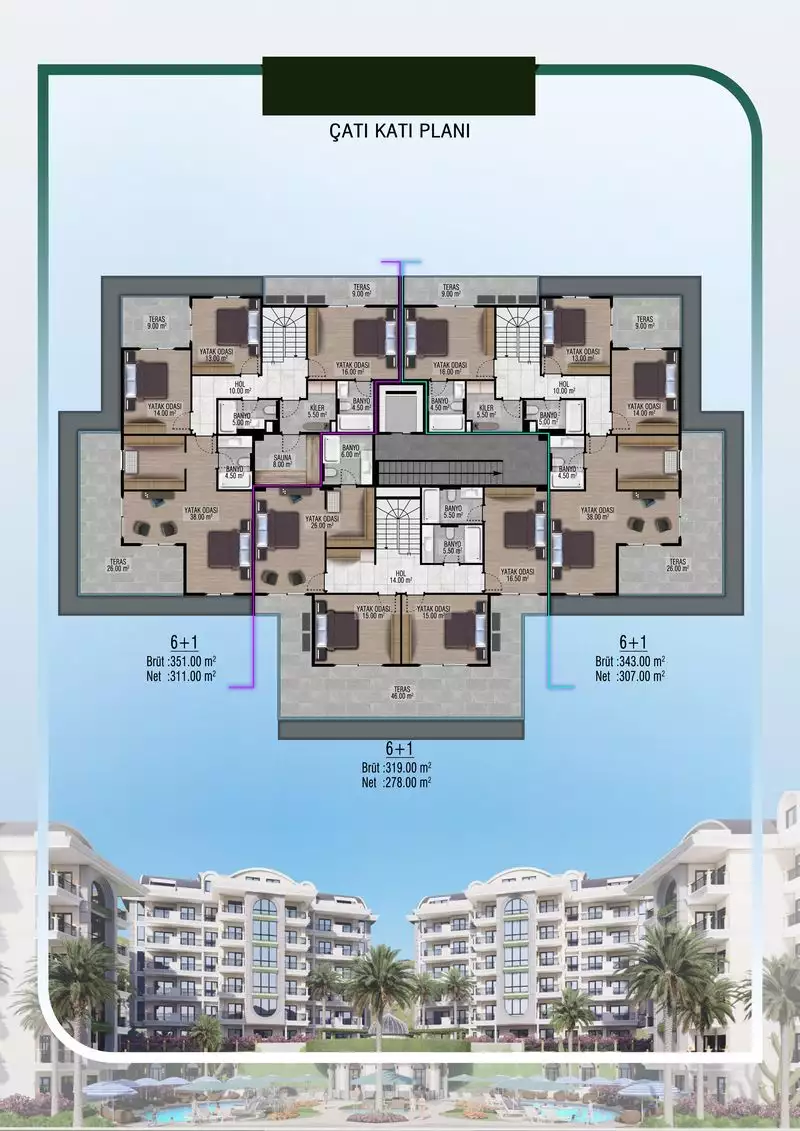 Flat 170m² in Turkey, Cikcilli. Priced at 440000€ rent photo-18