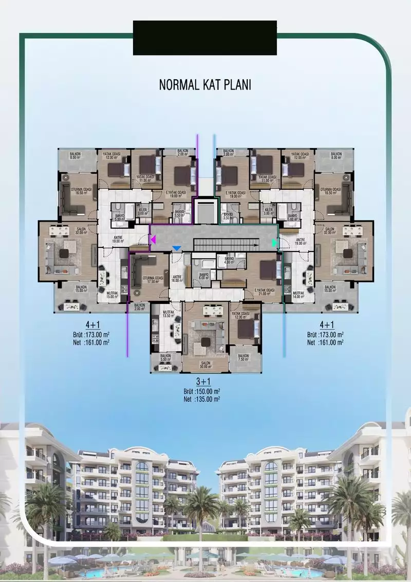 Flat 170m² in Turkey, Cikcilli. Priced at 440000€ rent photo-19