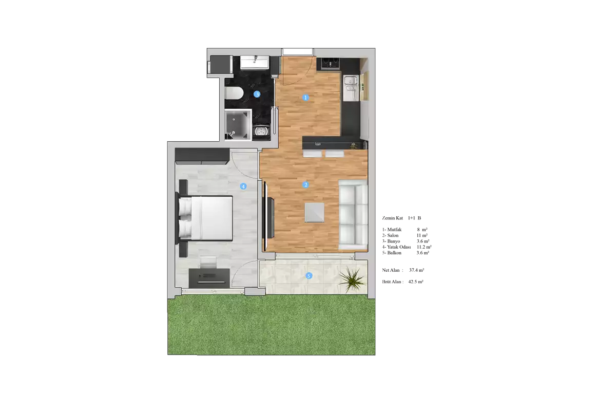 Flat 49m² in Turkey, Gazipasа. Priced at 74000€ rent photo-21