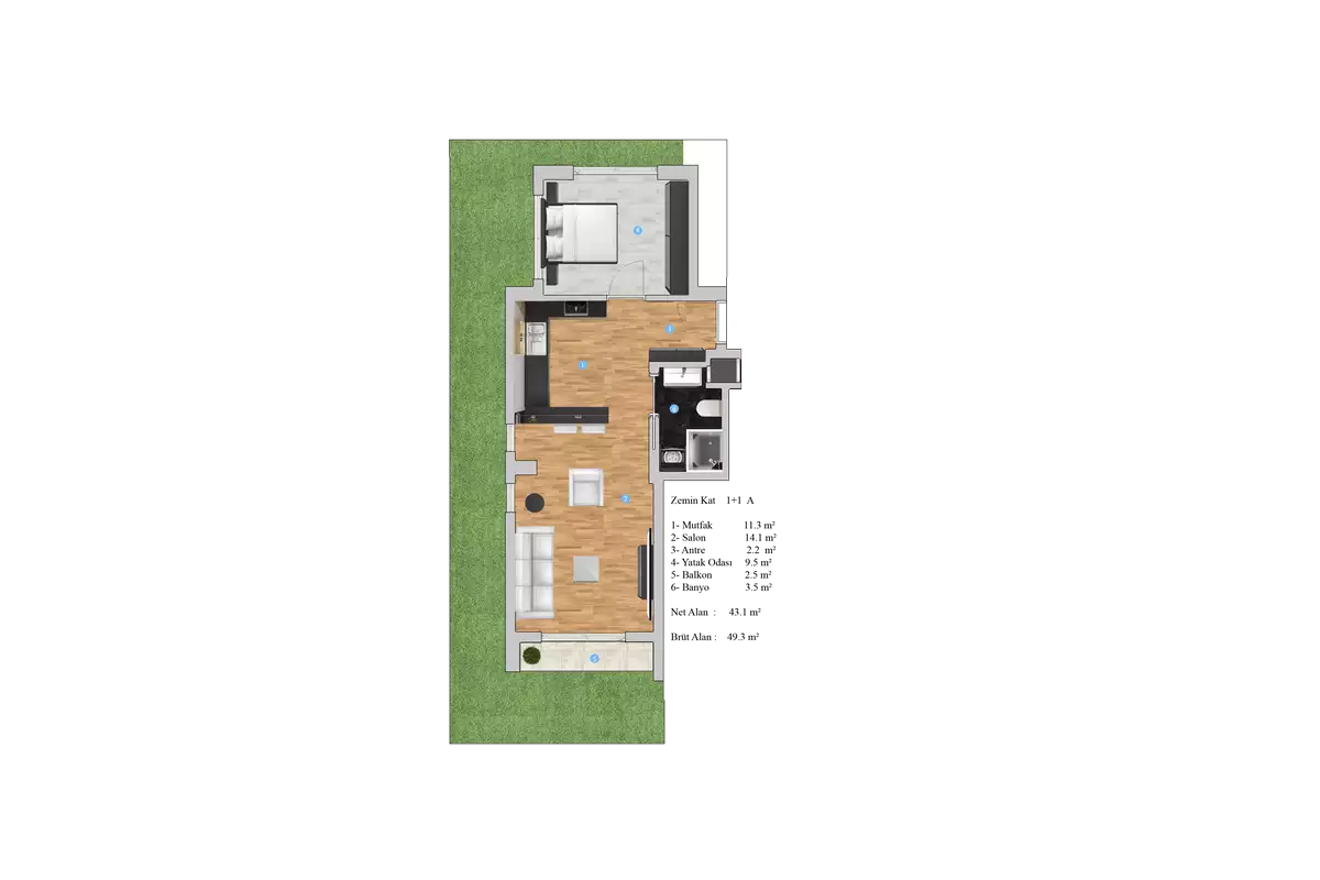 Flat 49m² in Turkey, Gazipasа. Priced at 74000€ rent photo-22
