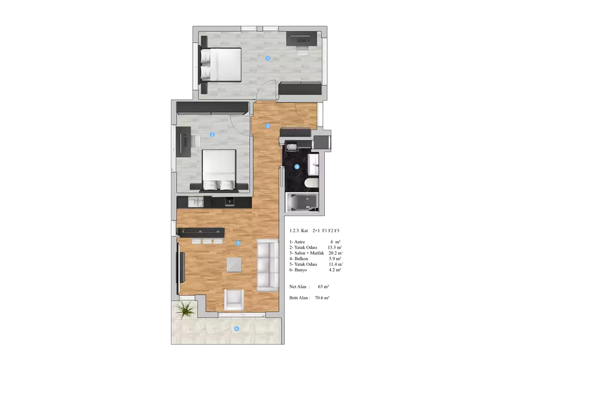 Flat 49m² in Turkey, Gazipasа. Priced at 74000€ rent photo-35