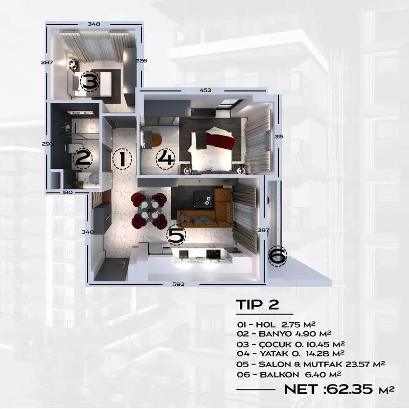 Flat 71m² in Turkey, Avsallar. Priced at 93000€ rent photo-39