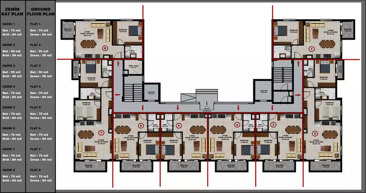 Flat 52m² in Turkey, Gazipasа. Priced at 139000€ rent photo-50