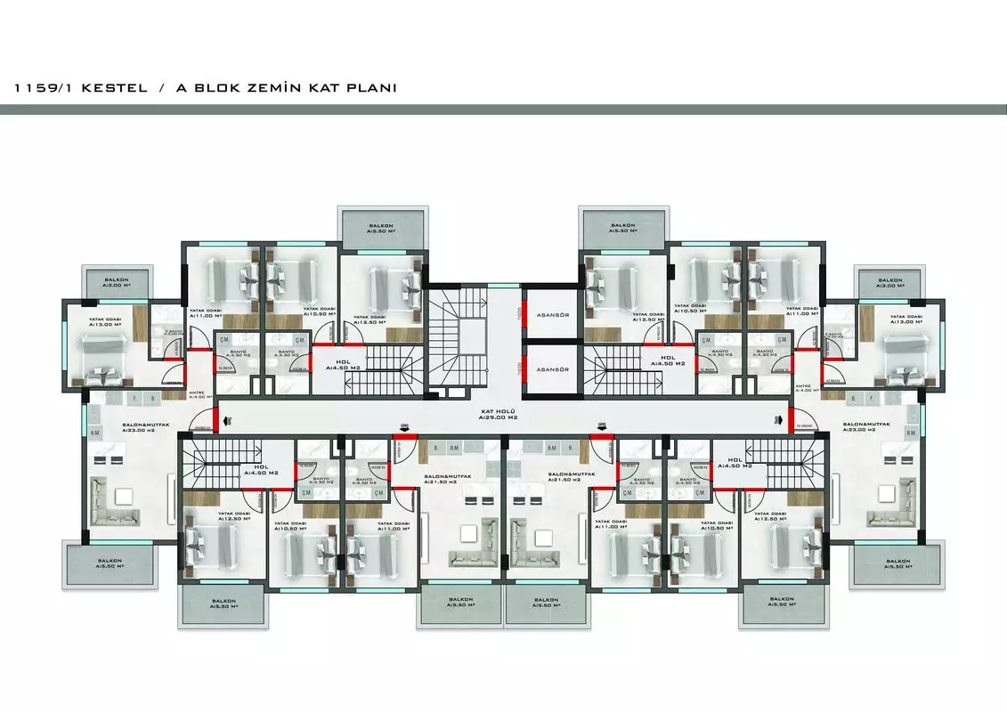 Flat 45m² in Turkey, Kestel. Priced at 160000€ rent photo-26
