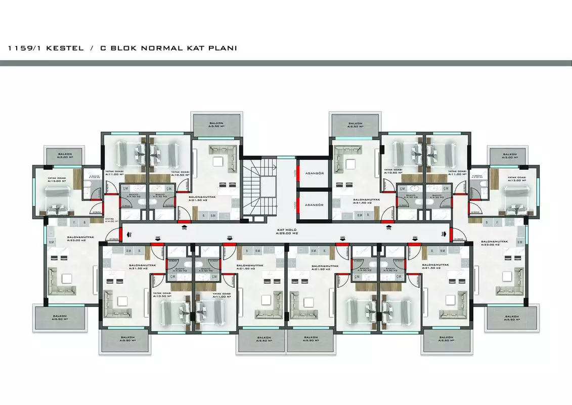 Flat 45m² in Turkey, Kestel. Priced at 160000€ rent photo-28