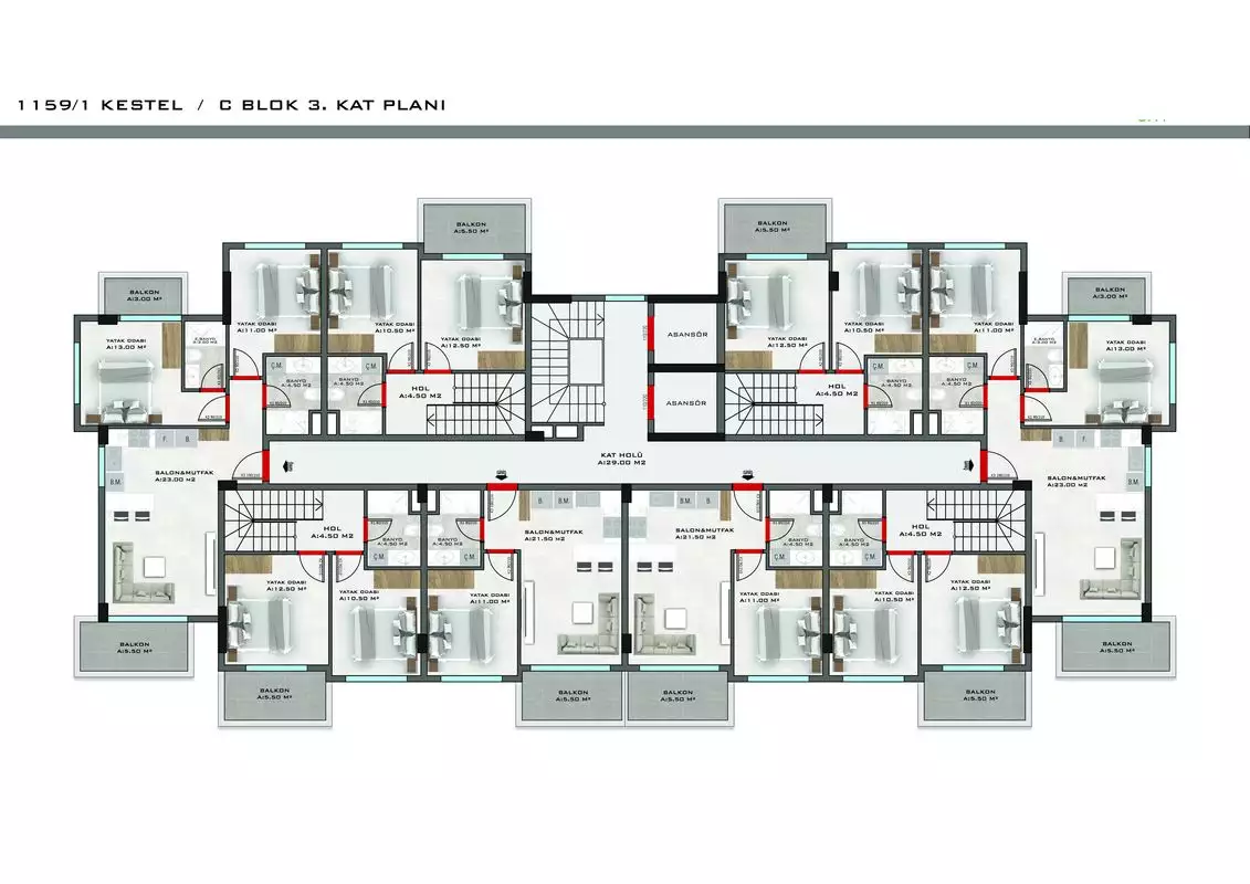 Flat 45m² in Turkey, Kestel. Priced at 160000€ rent photo-30