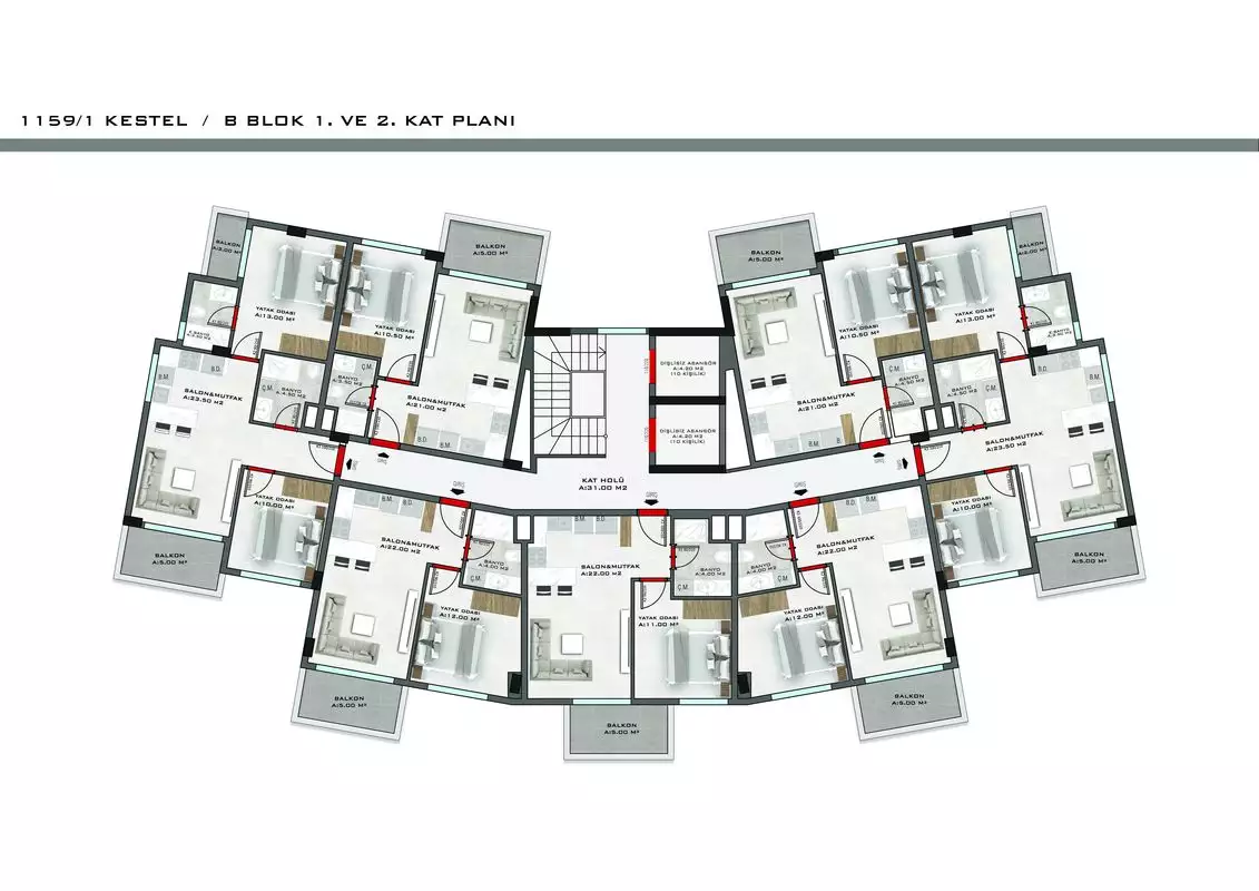 Flat 45m² in Turkey, Kestel. Priced at 160000€ rent photo-36