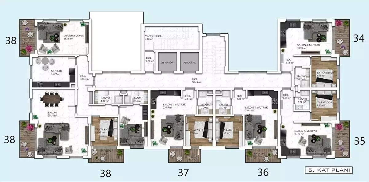 Flat 55m² in Turkey, Avsallar. Priced at 119000€ rent photo-33