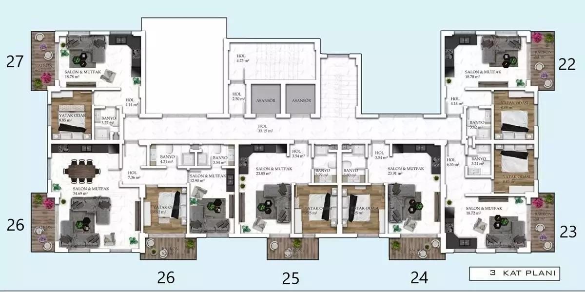 Flat 55m² in Turkey, Avsallar. Priced at 119000€ rent photo-35
