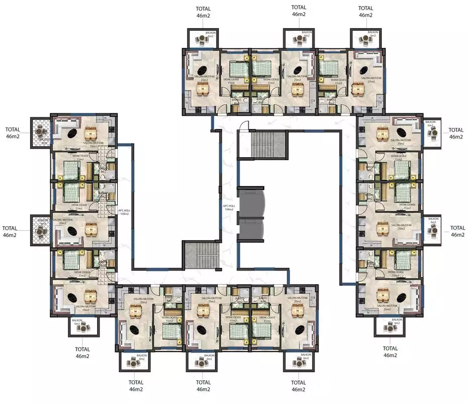 Flat 46m² in Turkey, Gazipasа. Priced at 120000€ rent photo-19