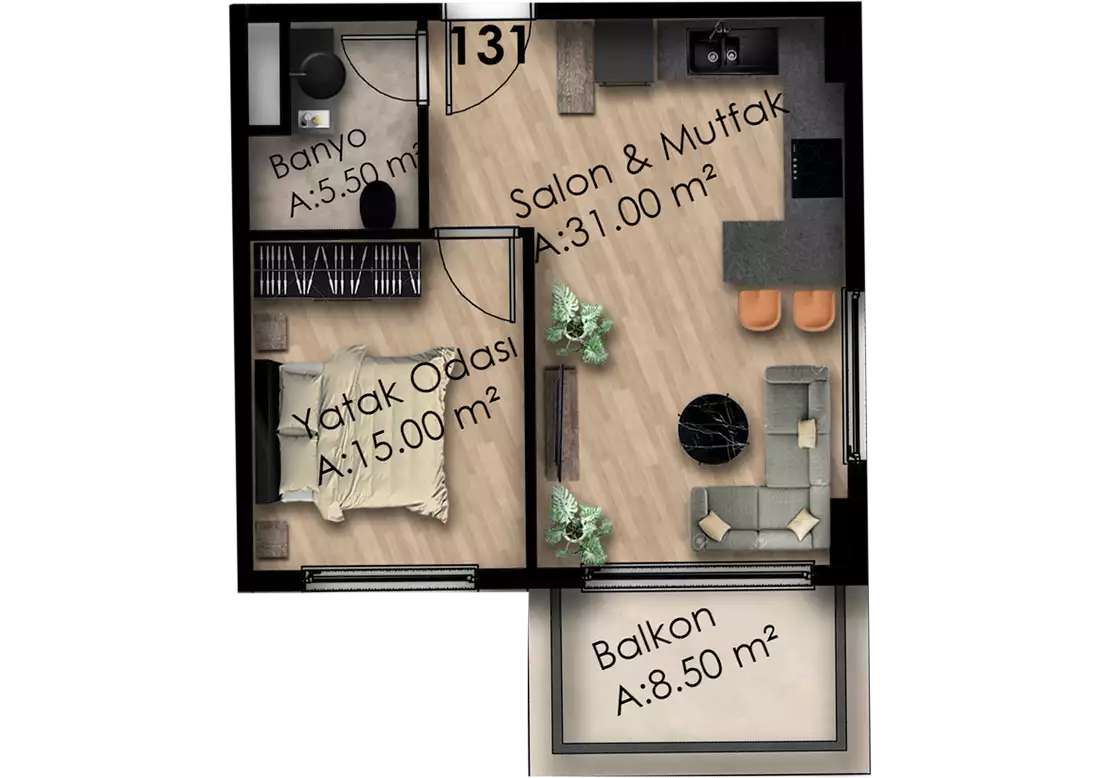 Flat 60m² in Turkey, Gazipasа. Priced at 141000€ rent photo-6