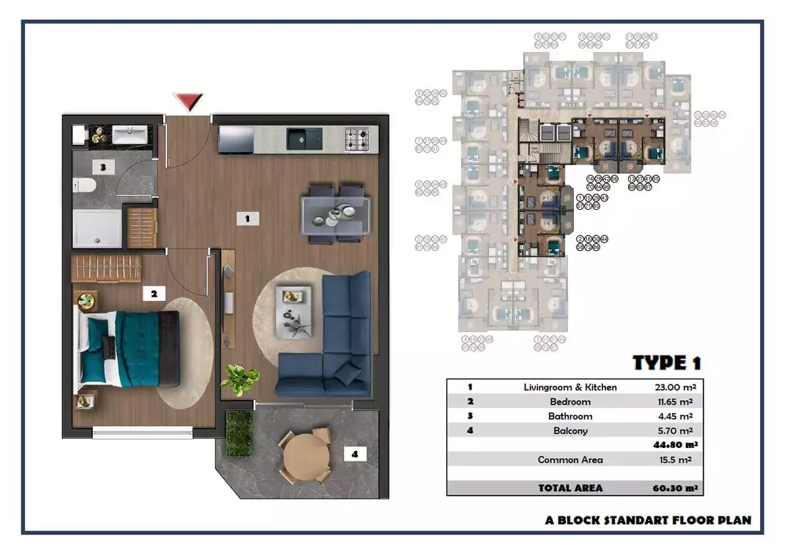 Flat 60m² in Turkey, Payallar. Priced at 110000€ rent photo-56