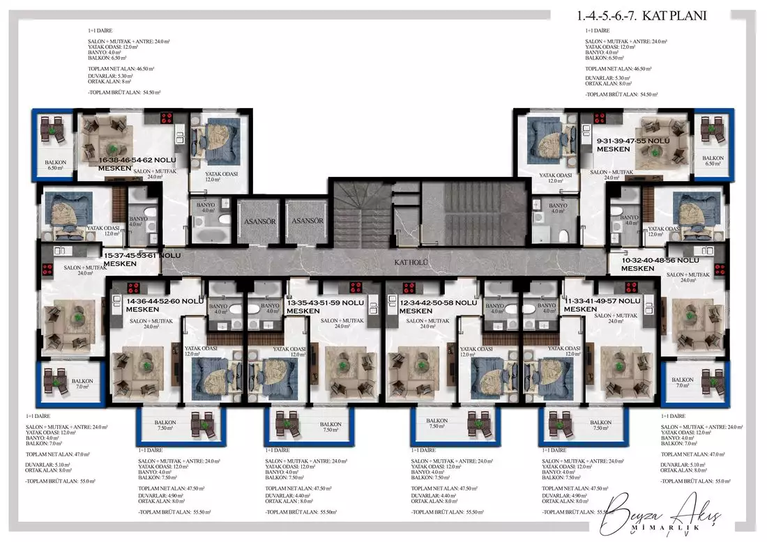 Flat 57m² in Turkey, Avsallar. Priced at 70000€ rent photo-16