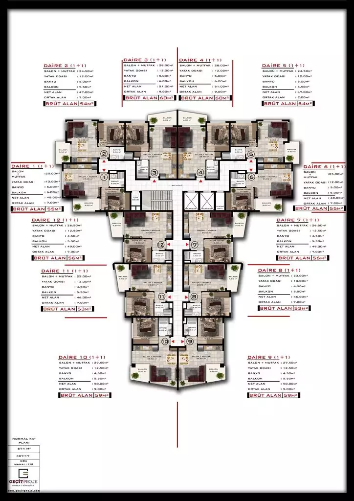 Flat 54m² in Turkey, Alania. Priced at 130000€ rent photo-15