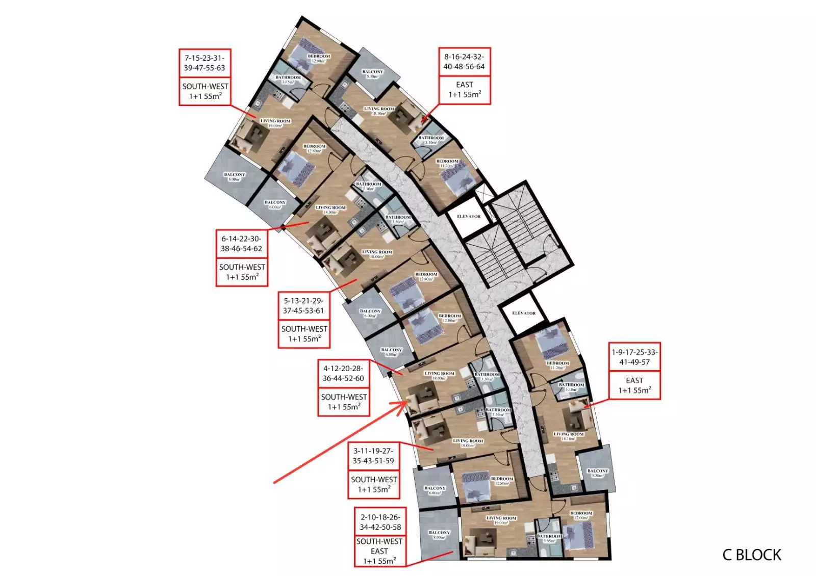 Flat 55m² in Turkey, Payallar. Priced at 121000€ rent photo-3