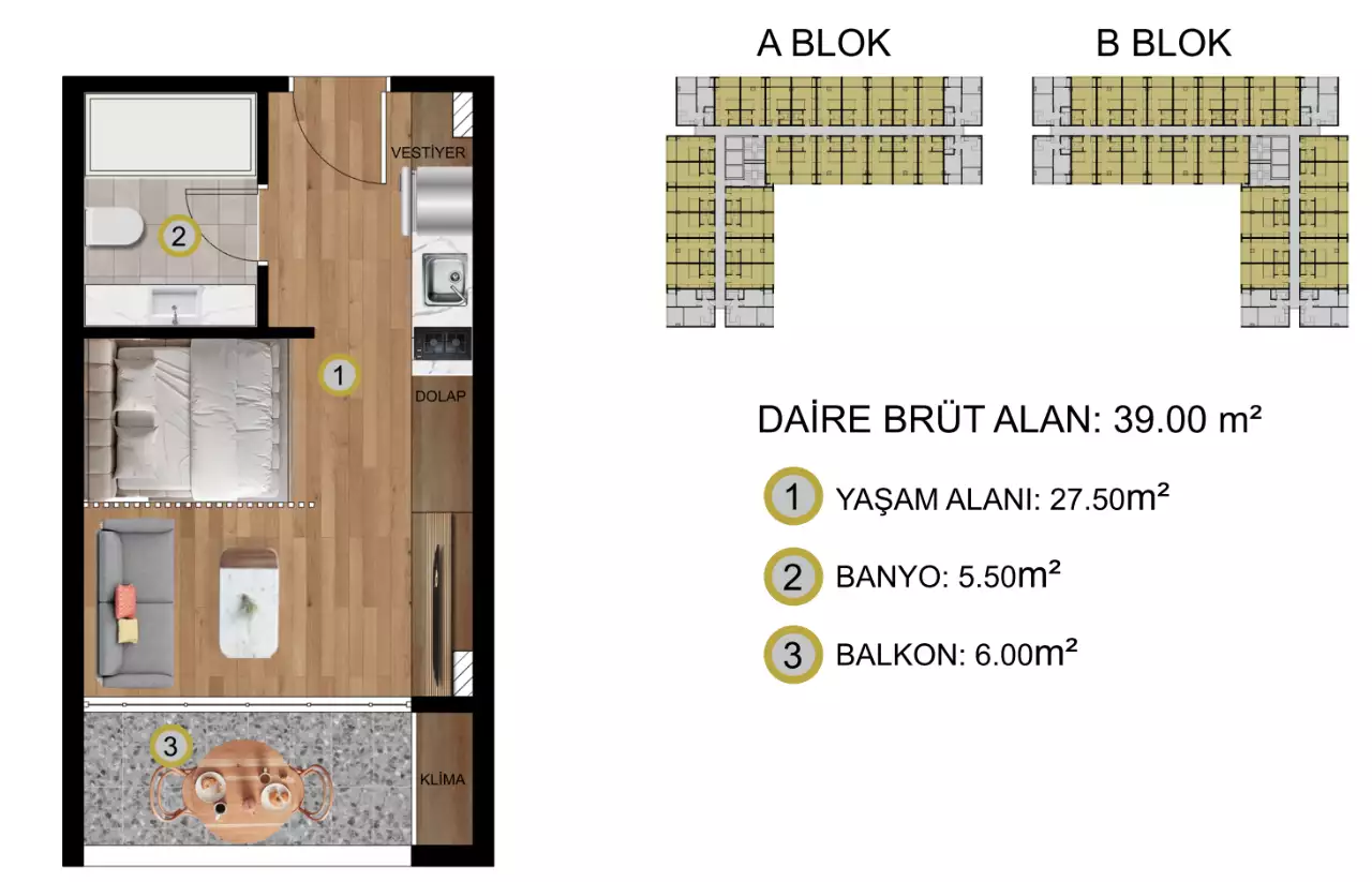 Flat 35m² in Turkey, Mersin. Priced at 43000€ rent photo-12