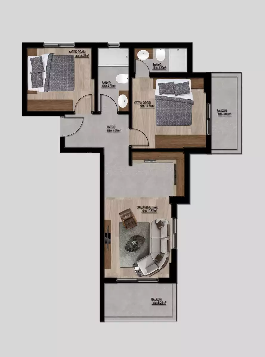 Flat 65m² in Turkey, Mersin. Priced at 37000€ rent photo-26