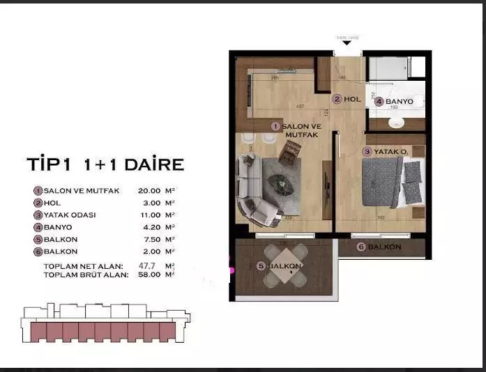 Flat 65m² in Turkey, Mersin. Priced at 37000€ rent photo-29