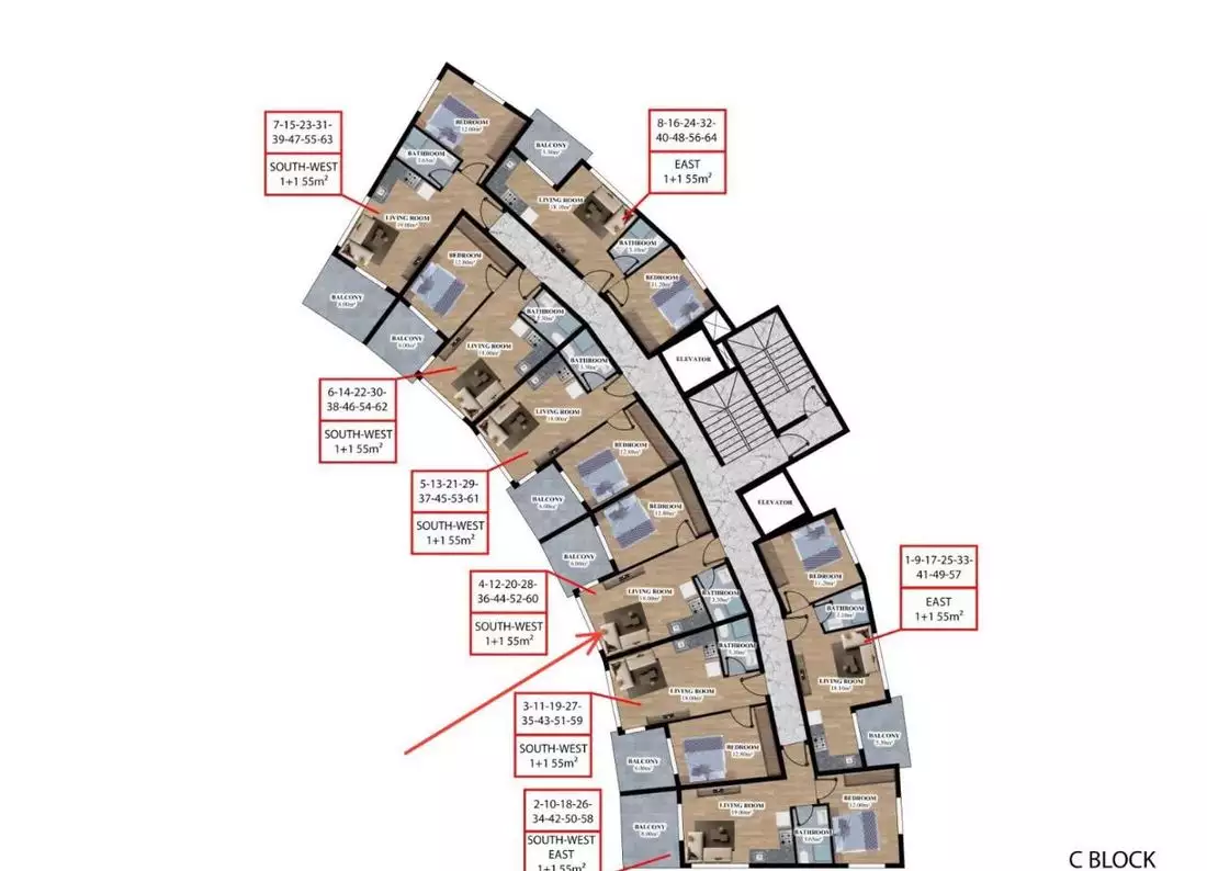 Flat 55m² in Turkey, Payallar. Priced at 110000€ rent photo-18
