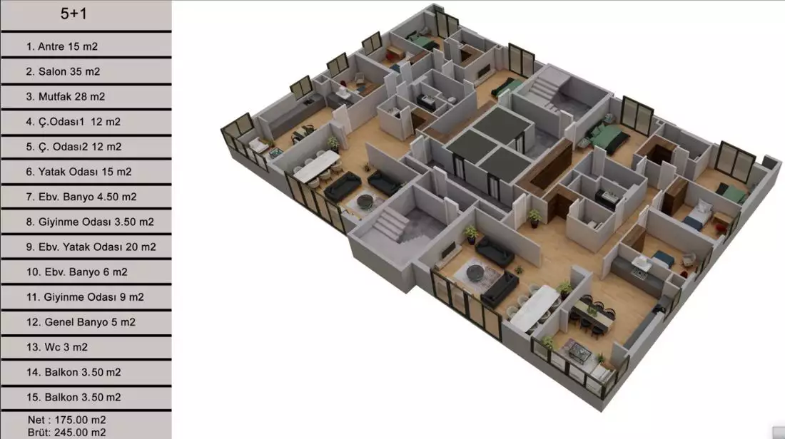 Flat 245m² in Turkey, Mersin. Priced at 290000€ rent photo-16