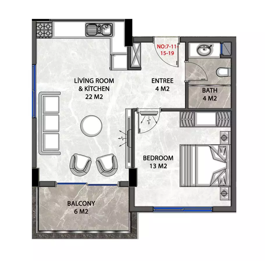 Flat 48m² in Turkey, Demirtas. Priced at 80000€ rent photo-17