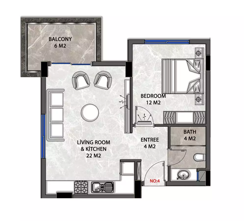 Flat 48m² in Turkey, Demirtas. Priced at 80000€ rent photo-19